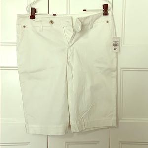 White walking shorts